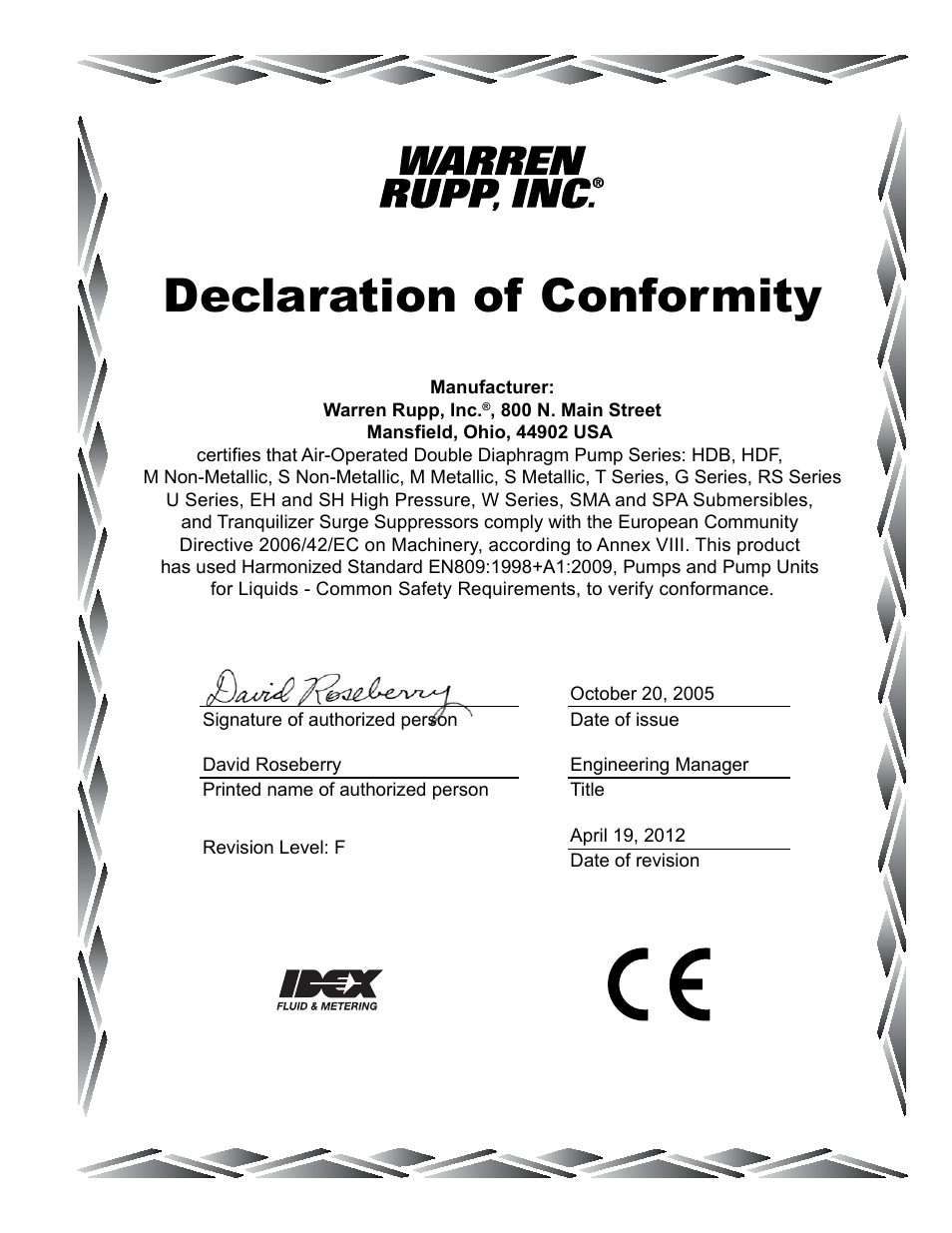 Declaration of conformity | SANDPIPER SH2-M User Manual | Page 10 / 11