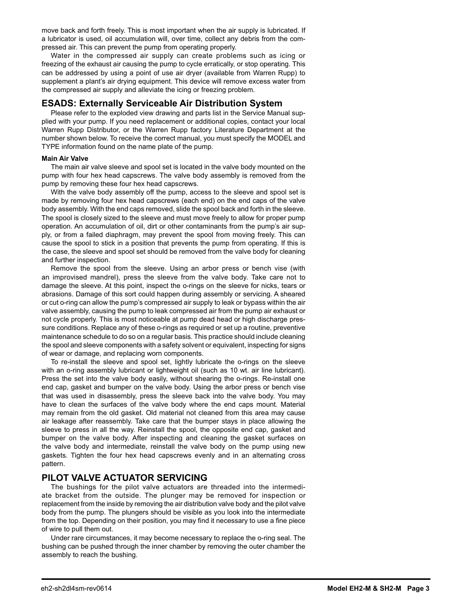 Pilot valve actuator servicing | SANDPIPER SH2-M User Manual | Page 3 / 11