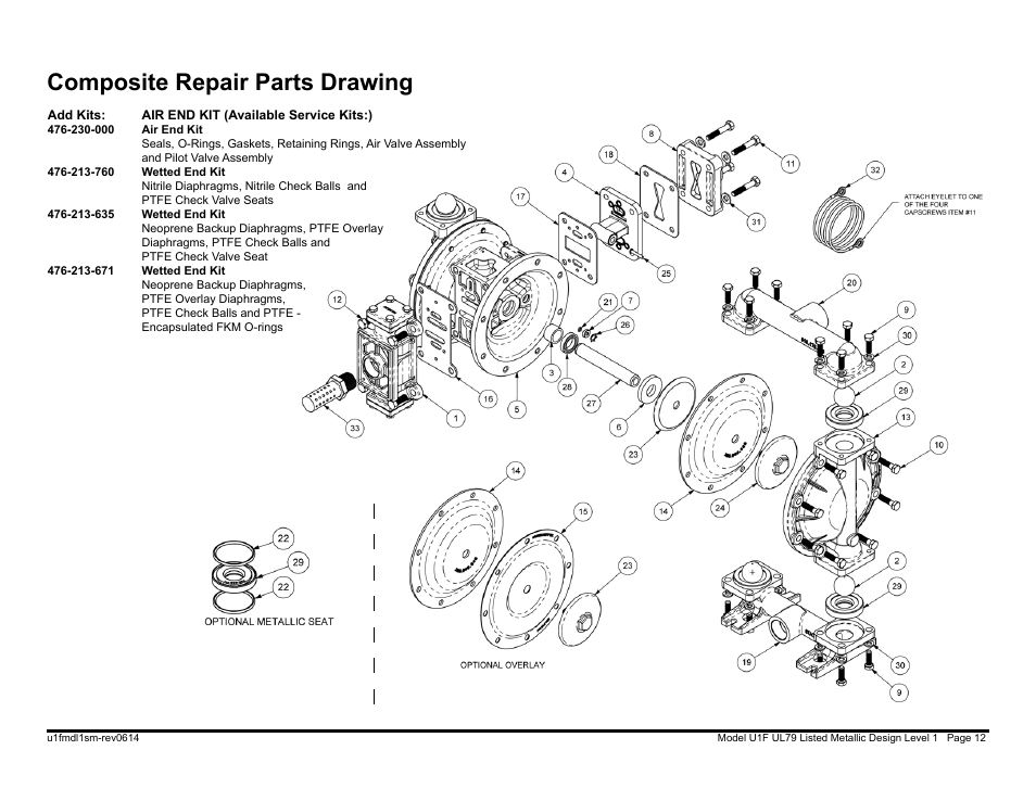 Composite repair parts drawing | SANDPIPER U1F User Manual | Page 14 / 27