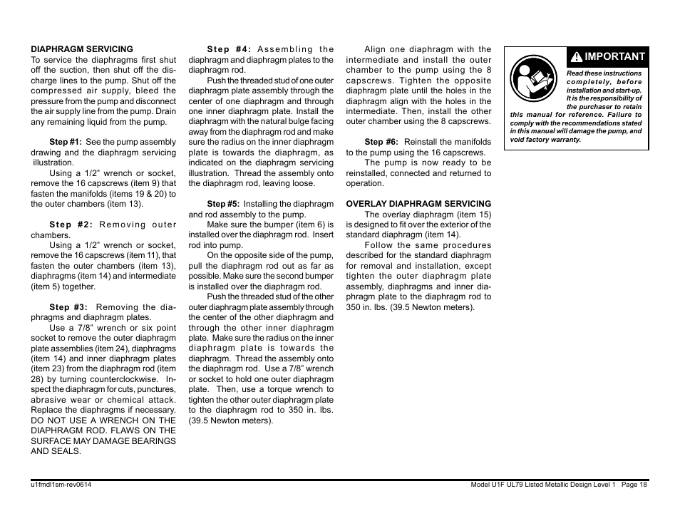 SANDPIPER U1F User Manual | Page 20 / 27