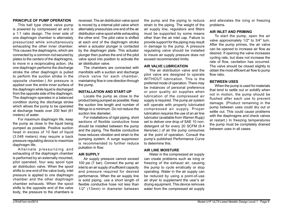 SANDPIPER U1F User Manual | Page 8 / 27