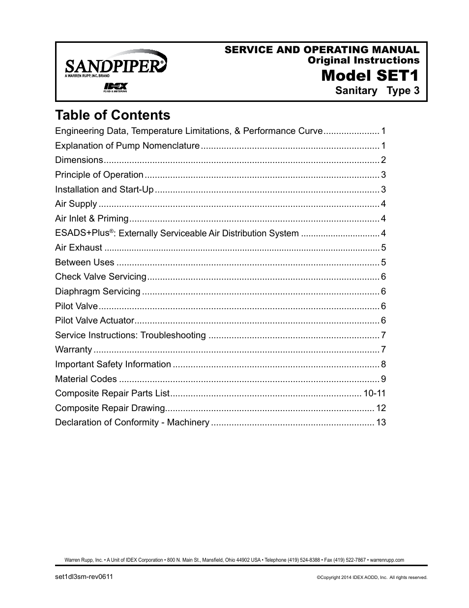 SANDPIPER SET1 User Manual | 14 pages