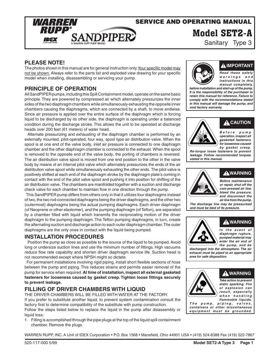 SANDPIPER SET2-A User Manual | 8 pages