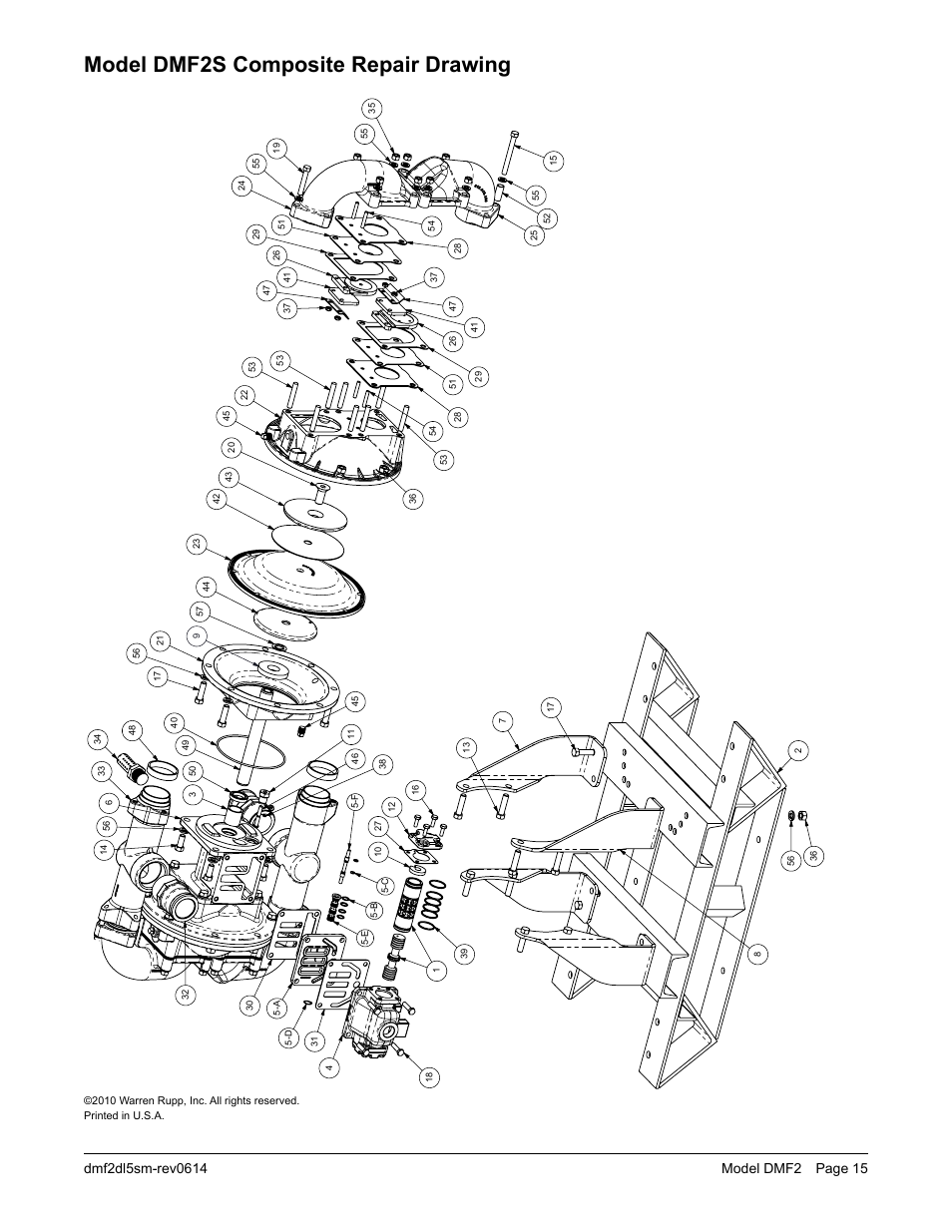 Model dmf2s composite repair drawing | SANDPIPER DMF2S User Manual | Page 17 / 23