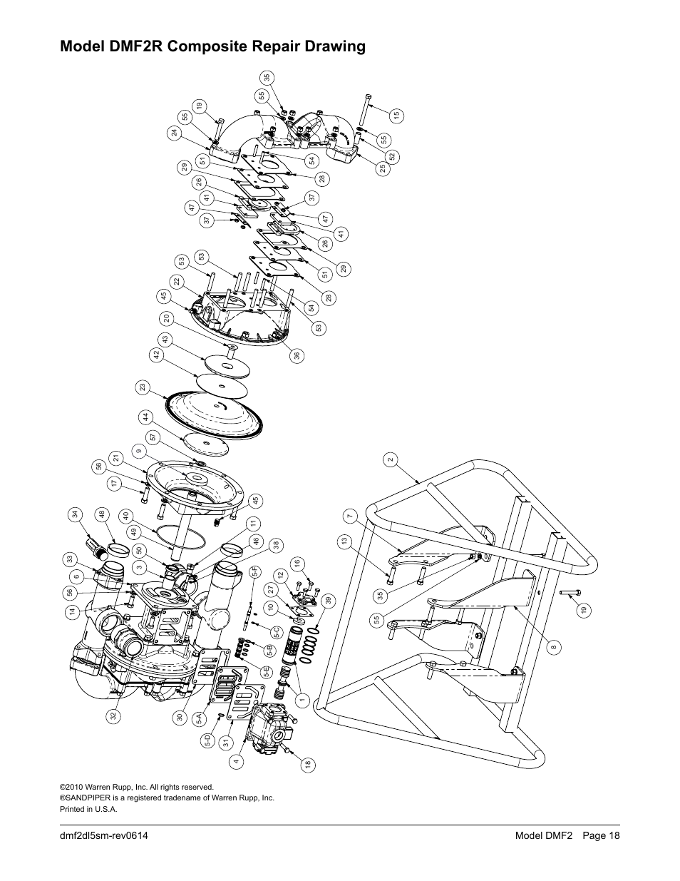 Model dmf2r composite repair drawing | SANDPIPER DMF2S User Manual | Page 20 / 23
