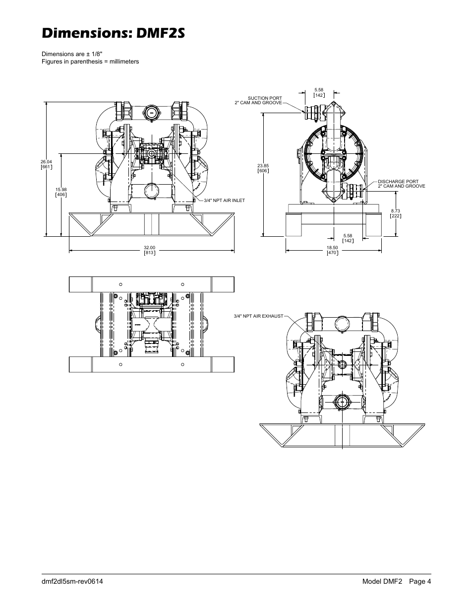 Dimensions: dmf2s | SANDPIPER DMF2S User Manual | Page 6 / 23