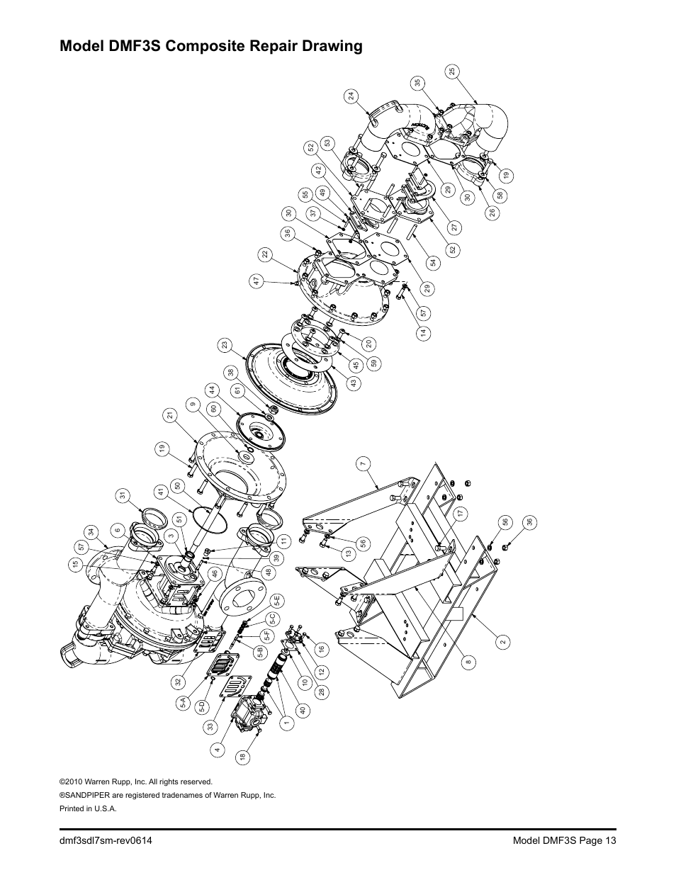 Model dmf3s composite repair drawing | SANDPIPER DMF3S User Manual | Page 15 / 18