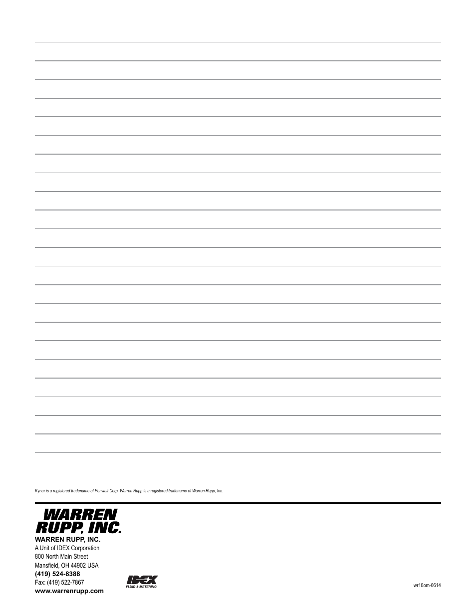 SANDPIPER WR10 3/8 User Manual | Page 12 / 12