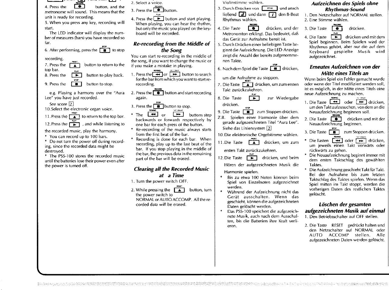 Yamaha PSS-100 User Manual | Page 11 / 16