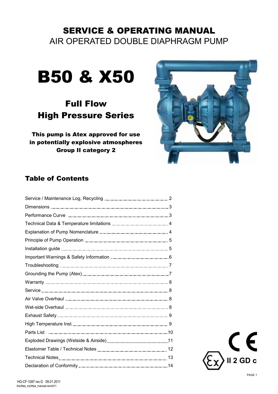 SANDPIPER X50 Full Flow User Manual | 14 pages