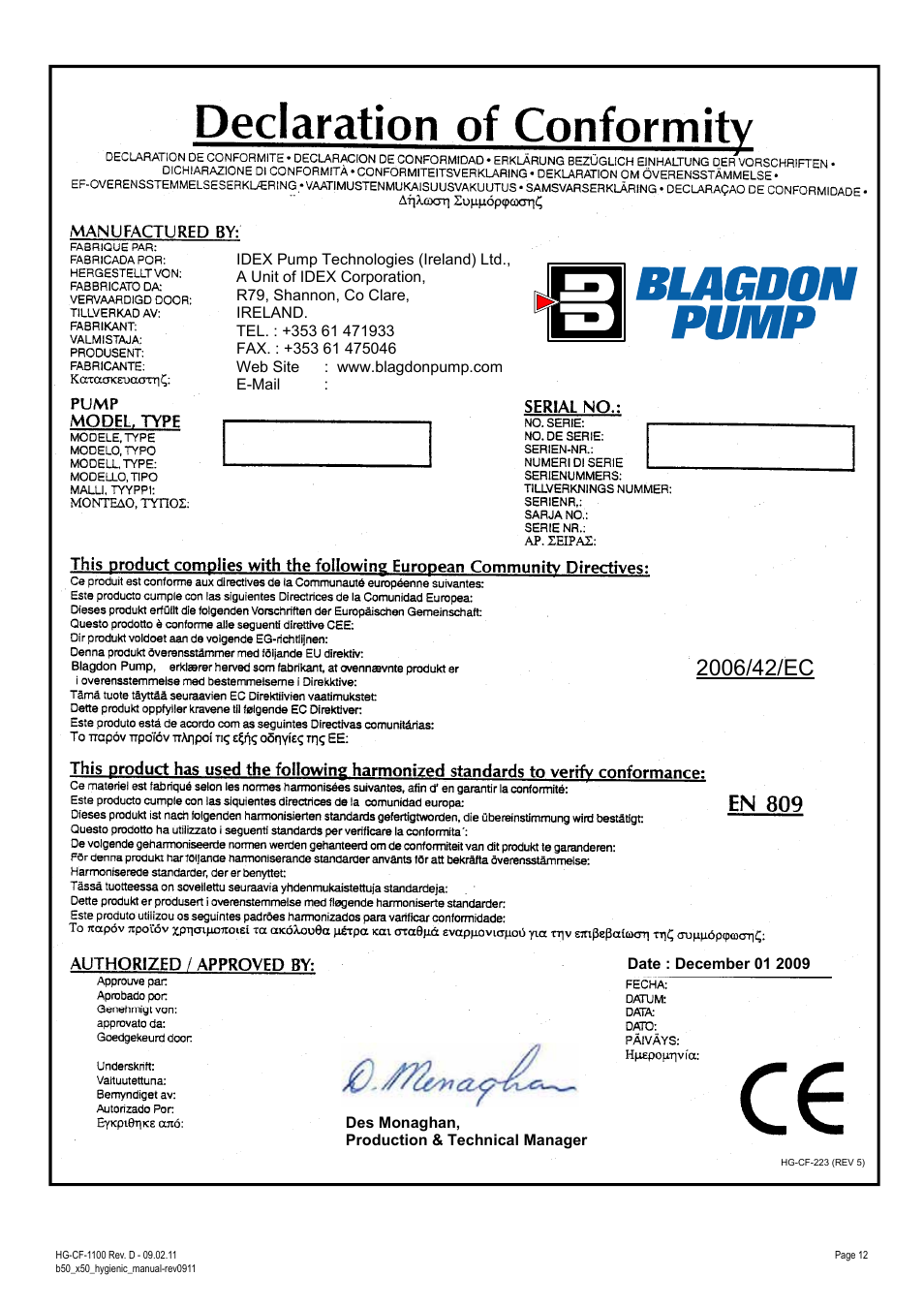 SANDPIPER X50 B5002 User Manual | Page 12 / 12