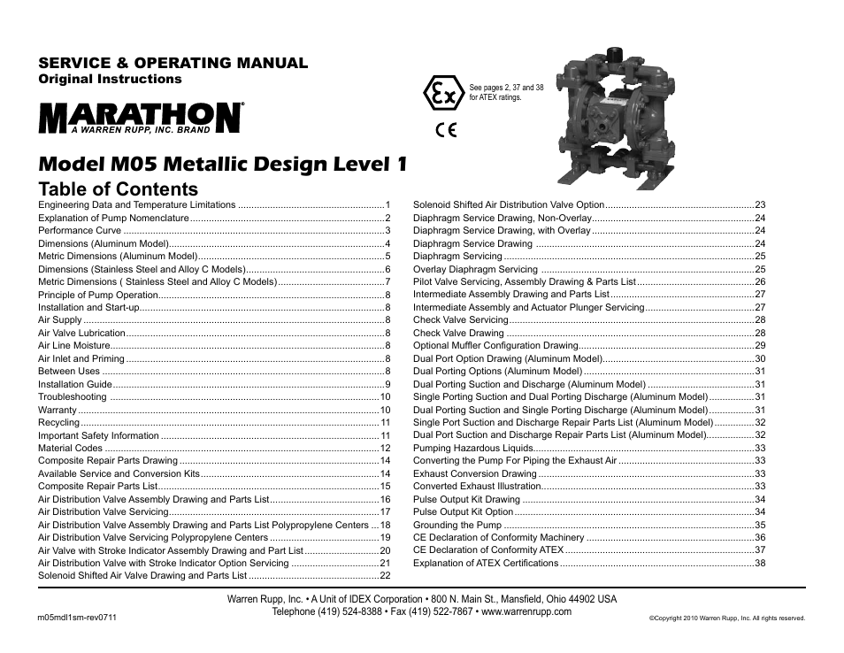 SANDPIPER M05 Metallic User Manual | 40 pages