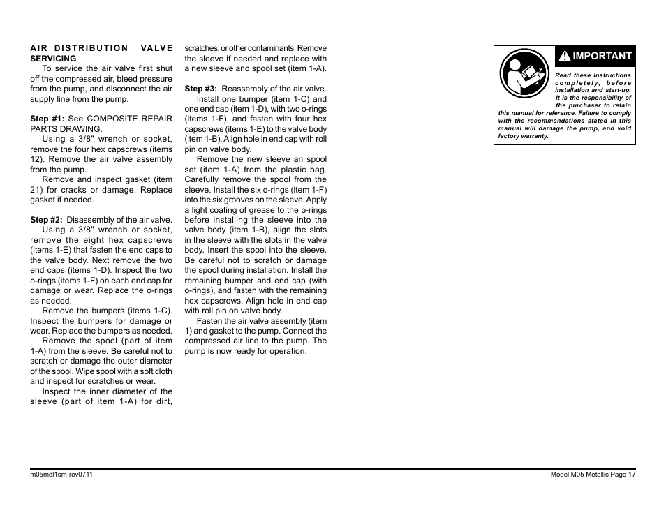 SANDPIPER M05 Metallic User Manual | Page 19 / 40