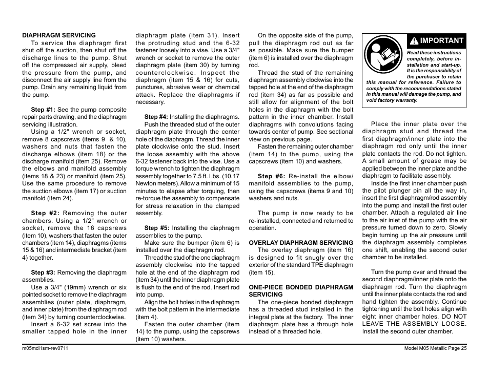 SANDPIPER M05 Metallic User Manual | Page 27 / 40