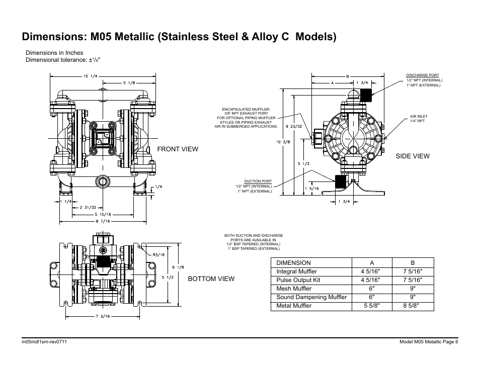 SANDPIPER M05 Metallic User Manual | Page 8 / 40