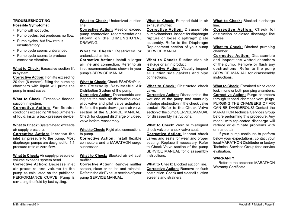 SANDPIPER M1F Metallic User Manual | Page 10 / 34