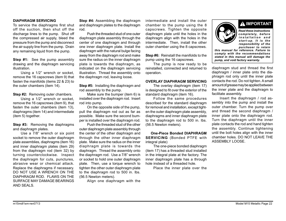 SANDPIPER M15 Metallic User Manual | Page 24 / 34