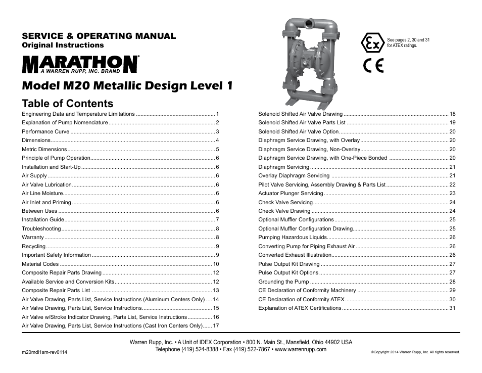 SANDPIPER M20 Metallic User Manual | 33 pages