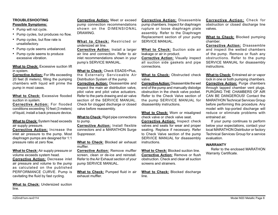 SANDPIPER M20 Metallic User Manual | Page 10 / 33