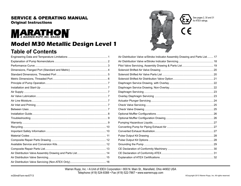 SANDPIPER M30 Metallic User Manual | 34 pages