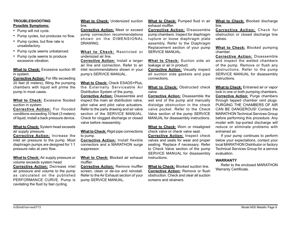 SANDPIPER M30 Metallic User Manual | Page 11 / 34