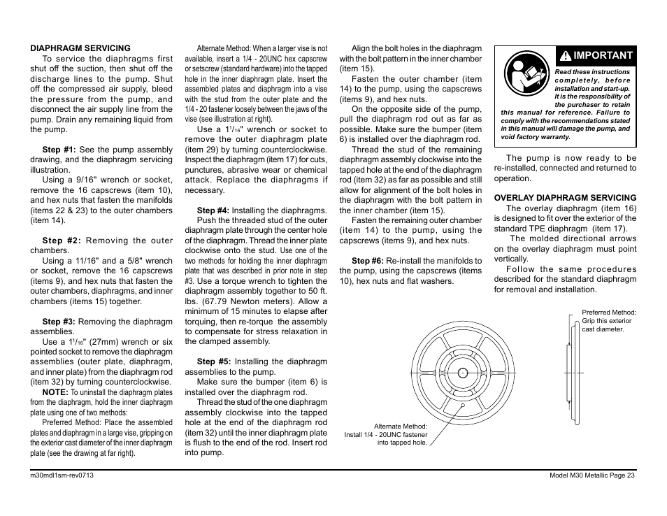 SANDPIPER M30 Metallic User Manual | Page 25 / 34