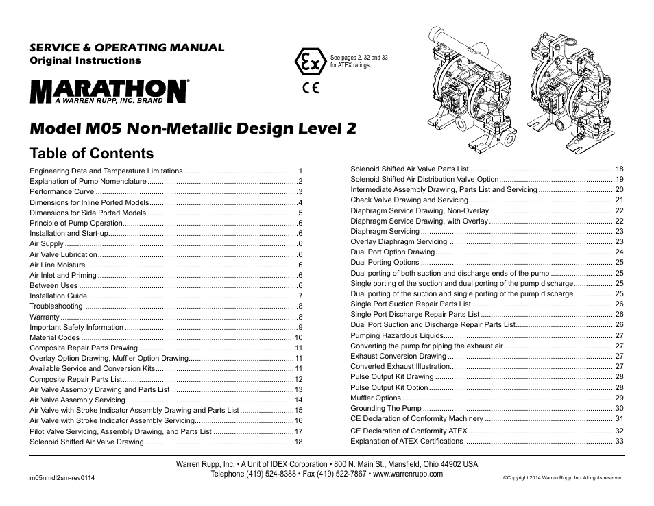 SANDPIPER M05 Non-Metallic User Manual | 35 pages