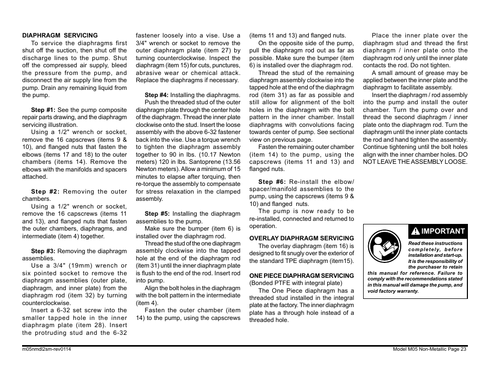 SANDPIPER M05 Non-Metallic User Manual | Page 25 / 35