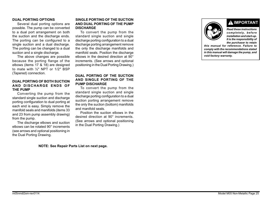 SANDPIPER M05 Non-Metallic User Manual | Page 27 / 35