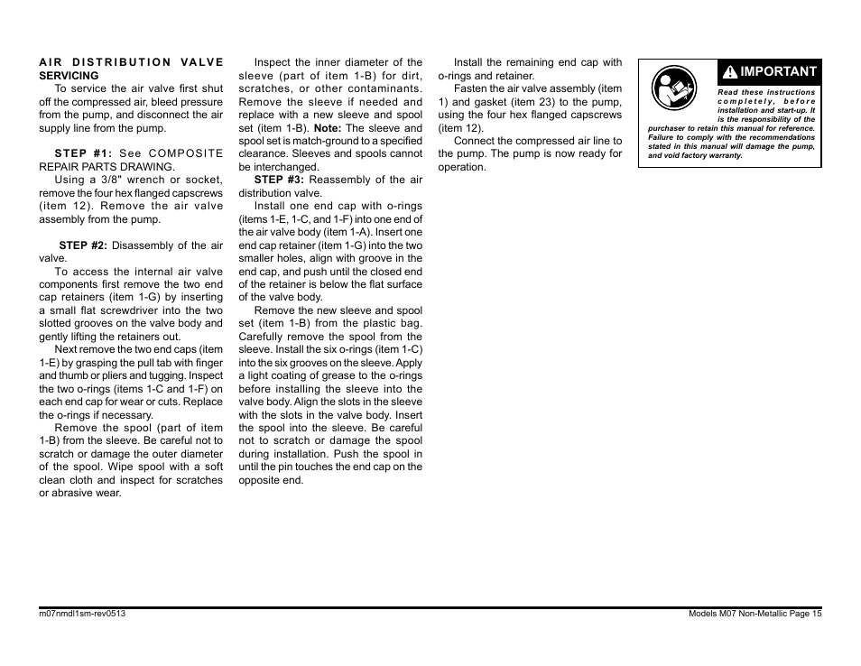 SANDPIPER M07 Non-Metallic User Manual | Page 17 / 35