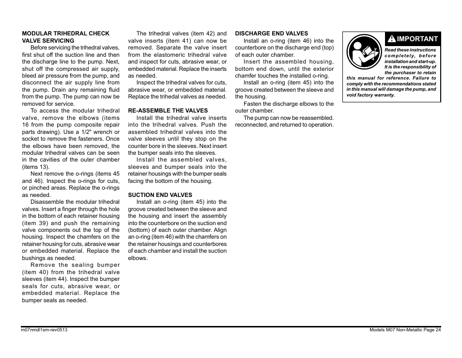SANDPIPER M07 Non-Metallic User Manual | Page 26 / 35