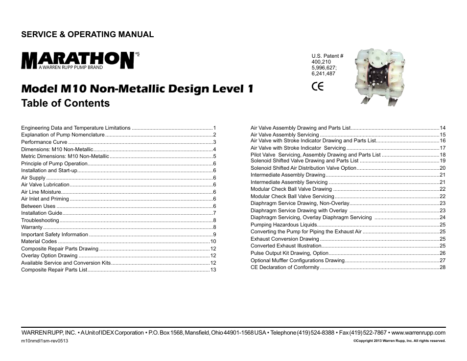 SANDPIPER M10 Non-Metallic User Manual | 30 pages