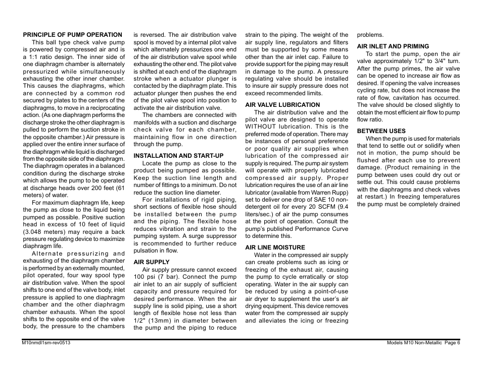 SANDPIPER M10 Non-Metallic User Manual | Page 8 / 30