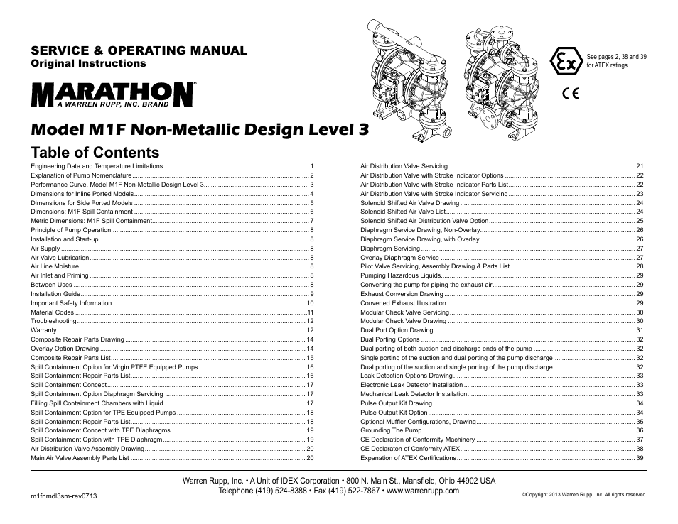SANDPIPER M1F Non-Metallic User Manual | 41 pages