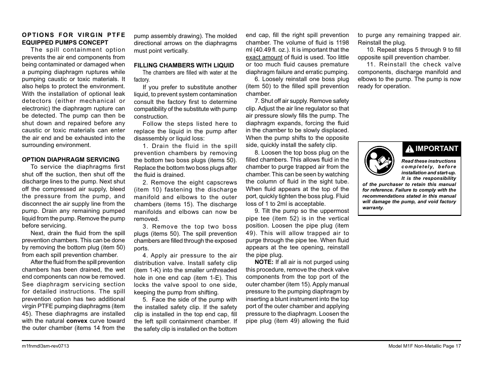 SANDPIPER M1F Non-Metallic User Manual | Page 19 / 41