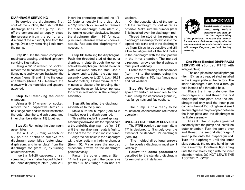 SANDPIPER M1F Non-Metallic User Manual | Page 29 / 41