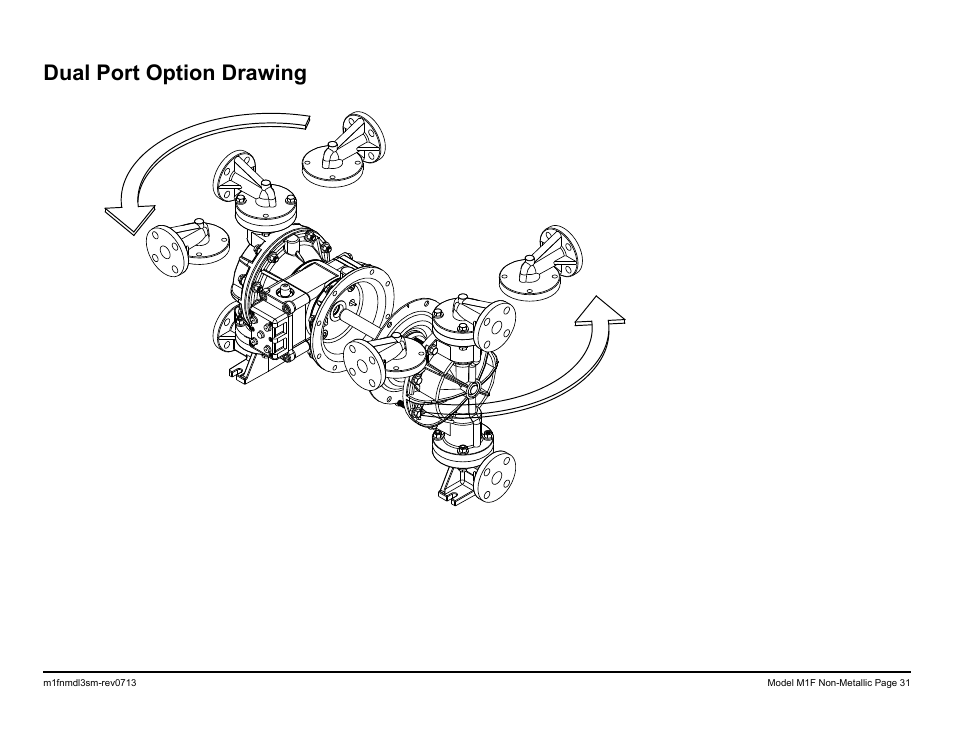 Dual port option drawing | SANDPIPER M1F Non-Metallic User Manual | Page 33 / 41