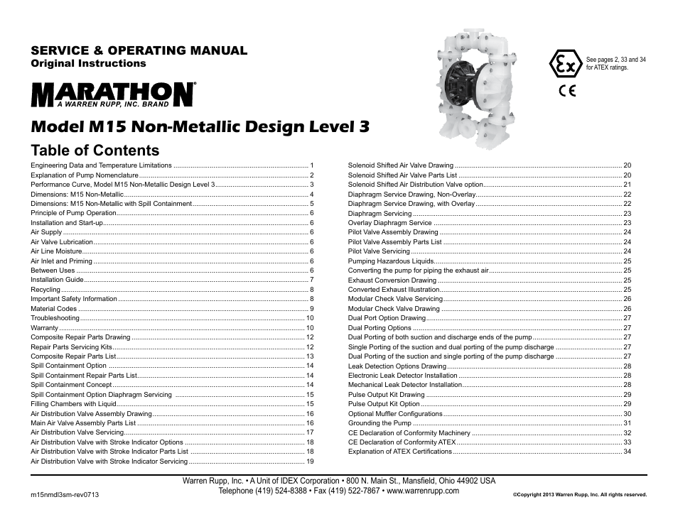 SANDPIPER M15 Non-Metallic User Manual | 36 pages