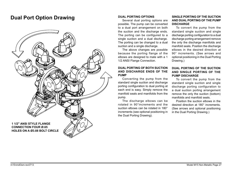 Dual port option drawing | SANDPIPER M15 Non-Metallic User Manual | Page 29 / 36