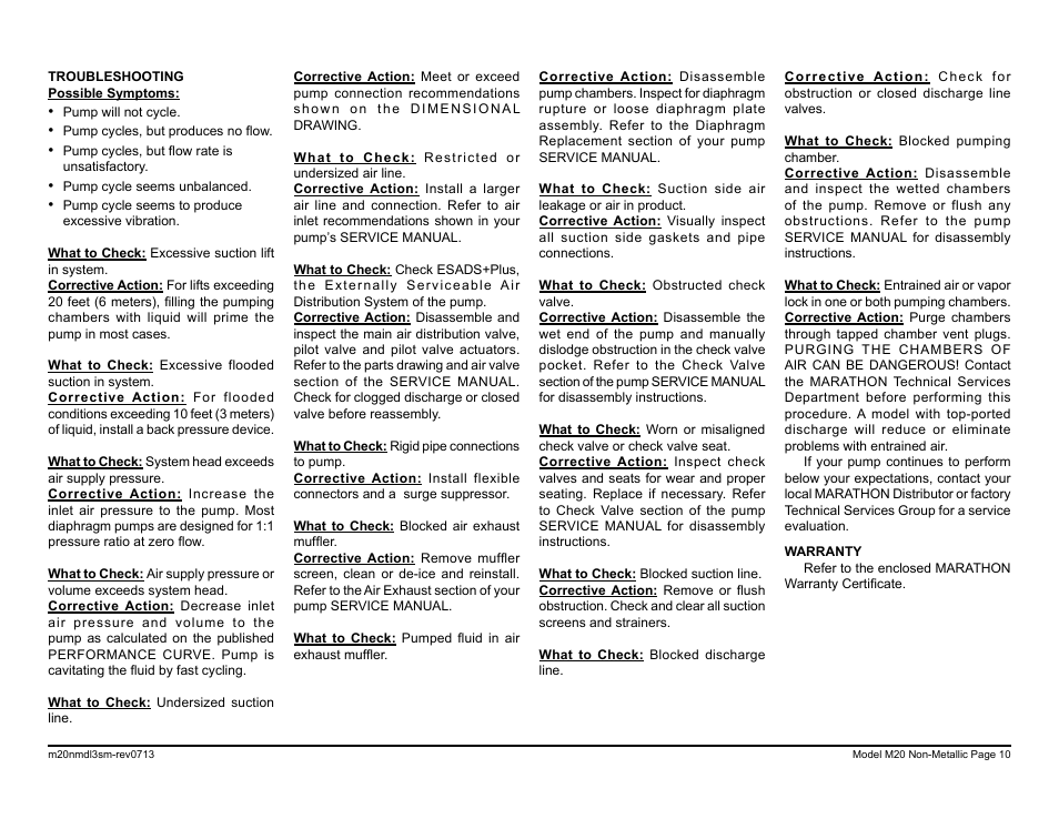 SANDPIPER M20 Non-Metallic User Manual | Page 12 / 36