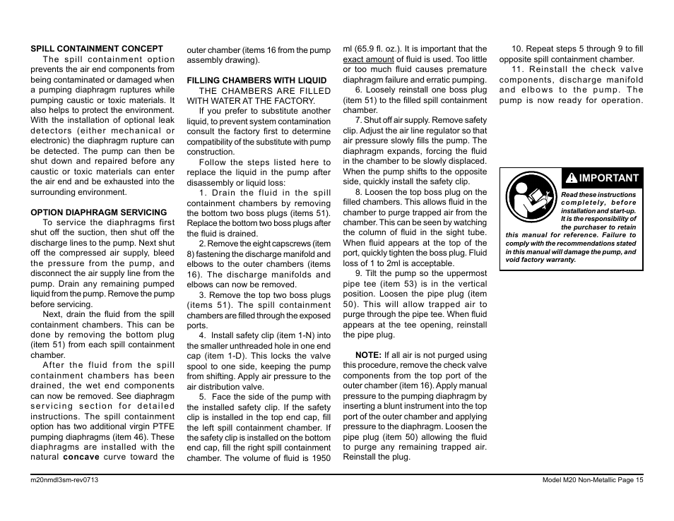 SANDPIPER M20 Non-Metallic User Manual | Page 17 / 36