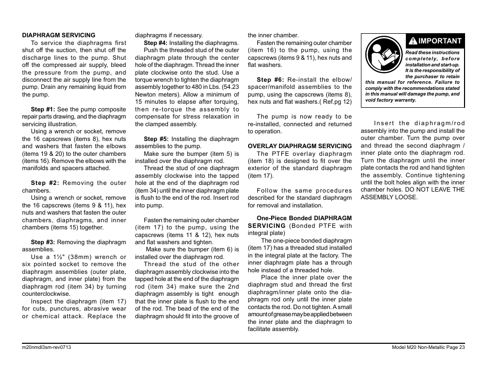 SANDPIPER M20 Non-Metallic User Manual | Page 25 / 36