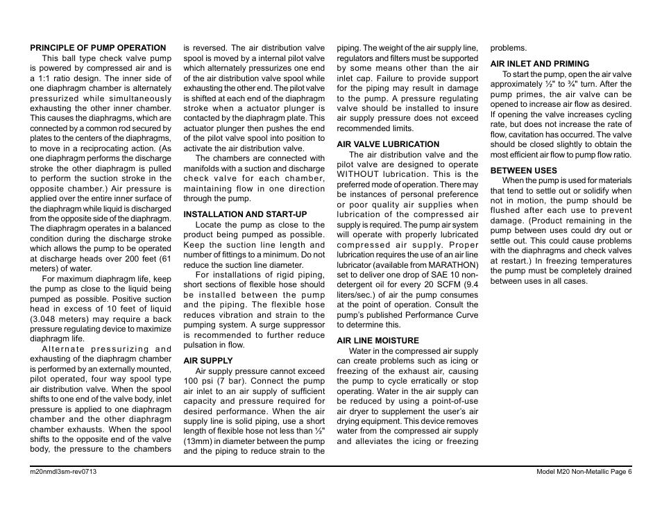 SANDPIPER M20 Non-Metallic User Manual | Page 8 / 36