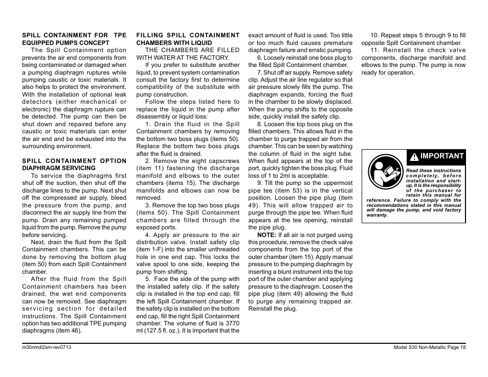 SANDPIPER M30 Non-Metallic User Manual | Page 20 / 38