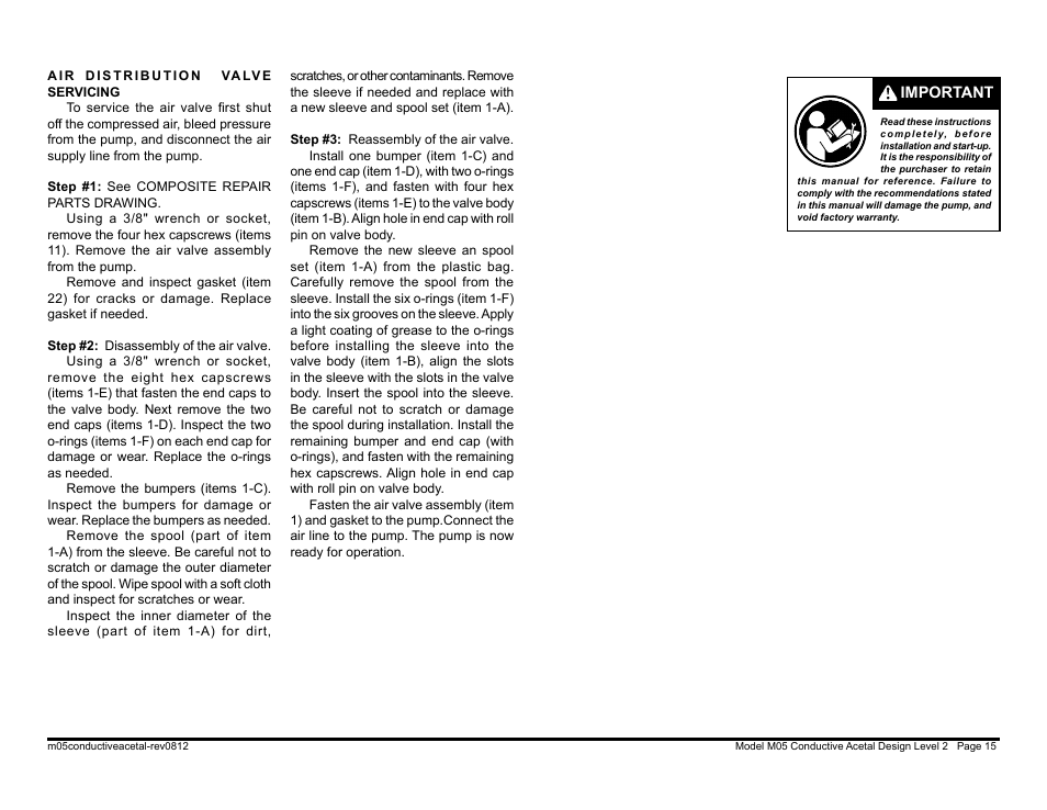 SANDPIPER M05 Conductive Acetal User Manual | Page 17 / 26