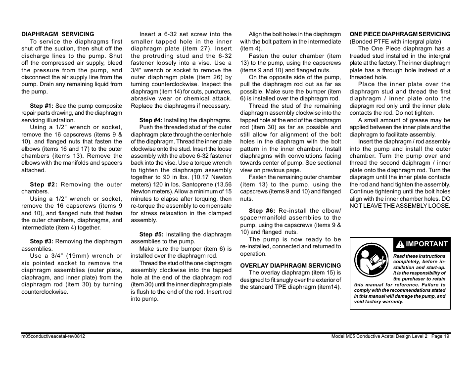 SANDPIPER M05 Conductive Acetal User Manual | Page 21 / 26