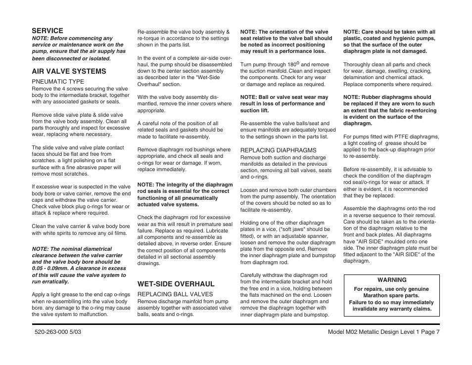 SANDPIPER M02 Metallic User Manual | Page 8 / 11