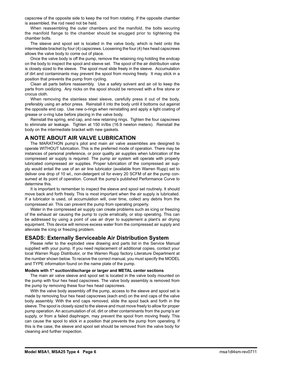 SANDPIPER MSA25 User Manual | Page 7 / 18