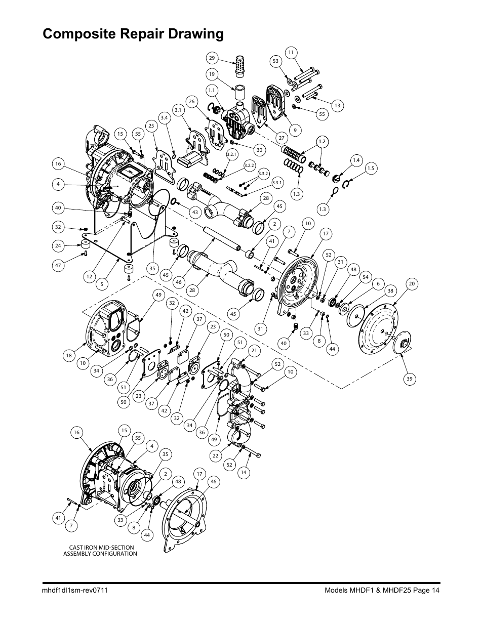 Composite repair drawing | SANDPIPER MHDF25 User Manual | Page 16 / 19