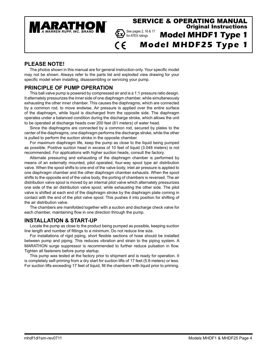 Service & operating manual | SANDPIPER MHDF25 User Manual | Page 6 / 19